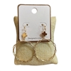 SE1069 SMALL CROSS CHAIN LINK CIRCLE DANGLE EARRINGS