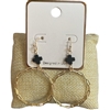 SE1069-1 SMALL CROSS CHAIN LINK CIRCLE DANGLE EARRINGS-1