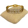 SE108 STAINLESS STEEL RHINESTONE OVERLAPPING CIRCLES BRACELET