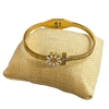 SE113 STAINLESS STELL DAISY RHINESTONE BRACELET