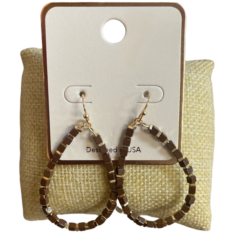 SE1154 BEADED TEARDROP DANGLE EARRINGS