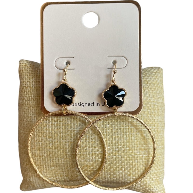 SE1197 CLOVER HOOP EARRINGS