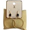 SE1202 OVAL STUD HOOP EARRINGS