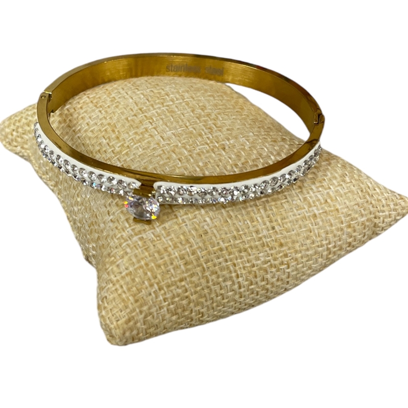 SE17 STAINLESS STEEL RHINESTONE BRACELET