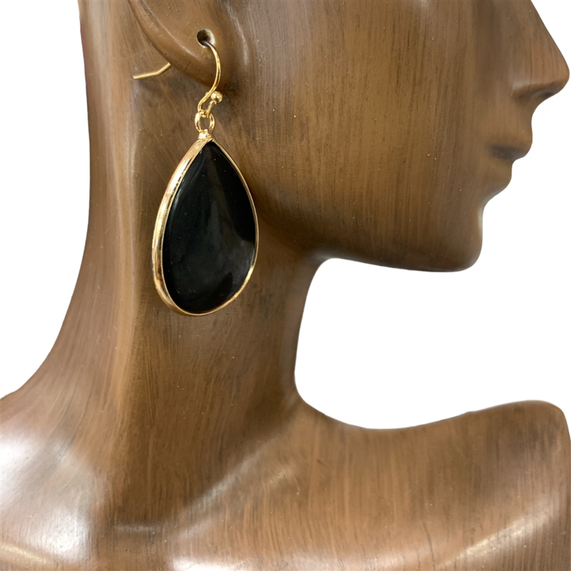 SE6027 SEMI -PRECIOUS STONE  TEARDROP EARRINGS