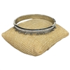 SE70 STAINLESS STEEL SILVER RHINESTONE SPIKES BRACELET