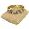 SE73 STAINLESS STEEL RHINESTONE GREEK KEY BRACELET