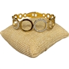 SE84 STAINLESS STEEL RHINESTONE OPEN CIRCLES BRACELET