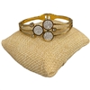 SE94 STAINLESS STEEL RHINESTONE CIRCLES BRACELET