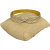 SE96 STAINLESS STEEL RHINESTONE CRISS CROSS BRACELET