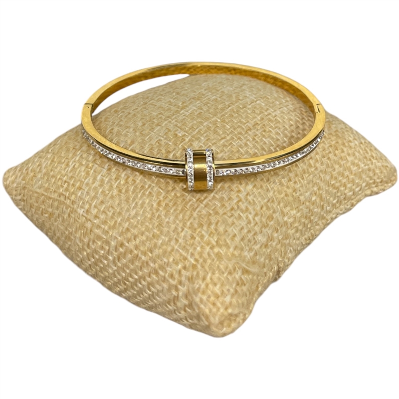 SE99 STAINLESS STEEL RHINESTONE BRACELET