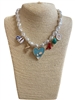 SEA01  SEA LIFE CHARMS SHORT PEARL  NECKLACE