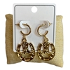 SEA052 GOLD HORSE SHOE & BOOT DANGLE EARRINGS