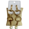 SEA057 LARGE U LINK PEARL DROP POST DANGLE EARRINGS