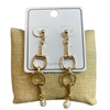 SEA058 THIN SMALL U LINK PEARL DROP POST DANGLE EARRINGS