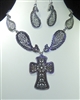 SF11781 SILVER CROSS NECKLACE SET