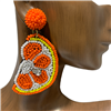 SKE-0175 ORANGE SEED BEAD EARRINGS