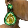 SKE-0477 AVOCADO SEED BEAD EARRINGS