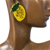 SKE-0918 LEMON SEED BEAD EARRINGS