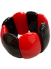 SL-055RB   RED BLACK ACRYLIC CHUNKY STRETCH BRACELET