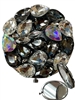SM3BK  AB BLACK CHUNKY CRYSTAL COMPACT DOUBLE-SIDE MIRROR