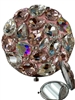 SM3PK  AB PINK CHUNKY CRYSTAL COMPACT DOUBLE-SIDE MIRROR