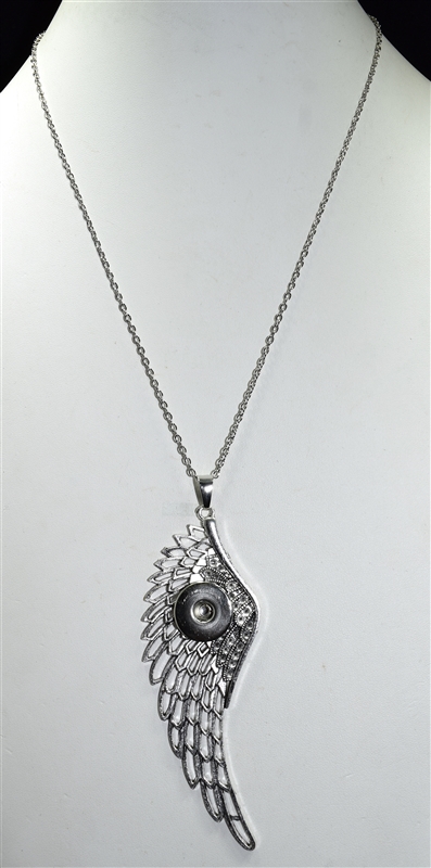 SN017 ANGEL WING SNAP BUTTON NECKLACE