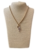 SN1009 BEADED CRYSTAL CROSS & HEART NECKLACE