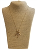 SN1087 THIN CLOVER & HEART CHARM NECKLACE