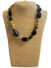 SN1122 GOLD MULTI BEADED ACRYLIC  SHORT NECKLACE