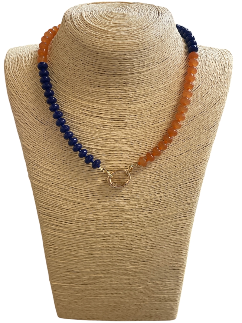 SN1239 TWO TONE ACRYLIC BEADED NECKLACE