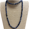 SN368BLW 36" 8MM BLUE & WHITE SEMI PRECIOUS STONE NECKLACE