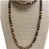 SN368BR 36" 8MM BROWN MULTI SEMI PRECIOUS STONE NECKLACE