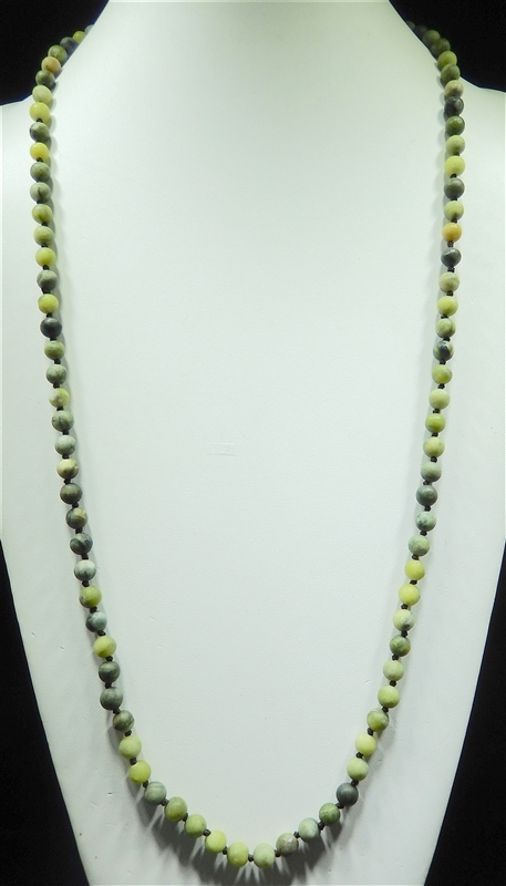 SN368LM 36'' 8MM LIME SEMI PRECIOUS STONE NECKLACE