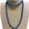 SN368TQ 36" 8MM BLUE TURQUOISE SEMI PRECIOUS STONE NECKLACE