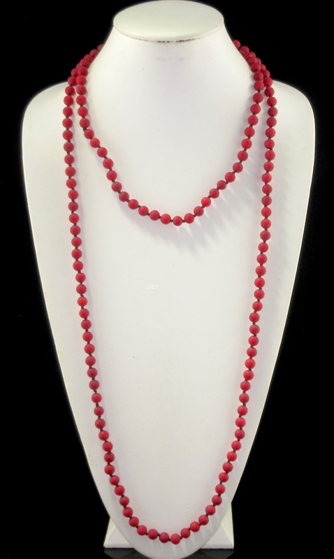 SN608BUR 60" BURGUNDY SEMI PRECIOUS STONE NK