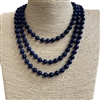 SN608IG INDIGO 60" 8MM SEMI PRECIOUS STONE NECKLACE