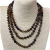 SN608LGB  60" 8MM LIGHT  BROWN  SEMI-PRECIOUS STONE NECKLACE