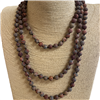 SN608MR 60" 8MM MUDDY RED SEMI-PRECIOUS STONE NECKLACE