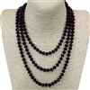 SN810089  ''60'' 8MM METALLIC DARK PURPLE  CRYSTAL NECKLACE