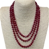 SN8100BUG   ''60'' 8MM BURGUNDY  CRYSTAL NECKLACE