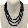 SN8100MN   ''60'' 8MM METALLIC NAVY CRYSTAL NECKLACE