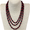 SN8100RB  ''60'' 8MM RED BLACK  CRYSTAL NECKLACE