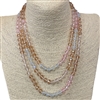 SN8103  ''60'' 8MM CLEAR MULTI  CRYSTAL NECKLACE