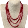 SN8105  ''60'' 8MM CLEAR RED & PINK  CRYSTAL NECKLACE