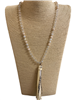 SN8272WT  CRYSTAL /SNAKE PRINT  TASSEL LONG NECKLACE