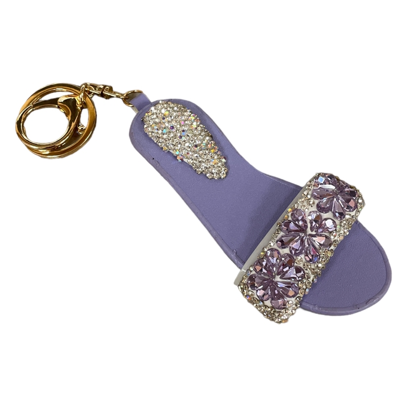SP002PR PURPLE RHINESTONE SANDAL KEYCHAIN