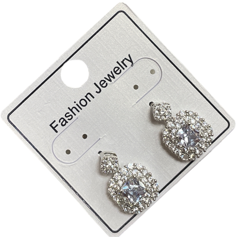 SR295  RHINESTONE SQUARE EARRINGS