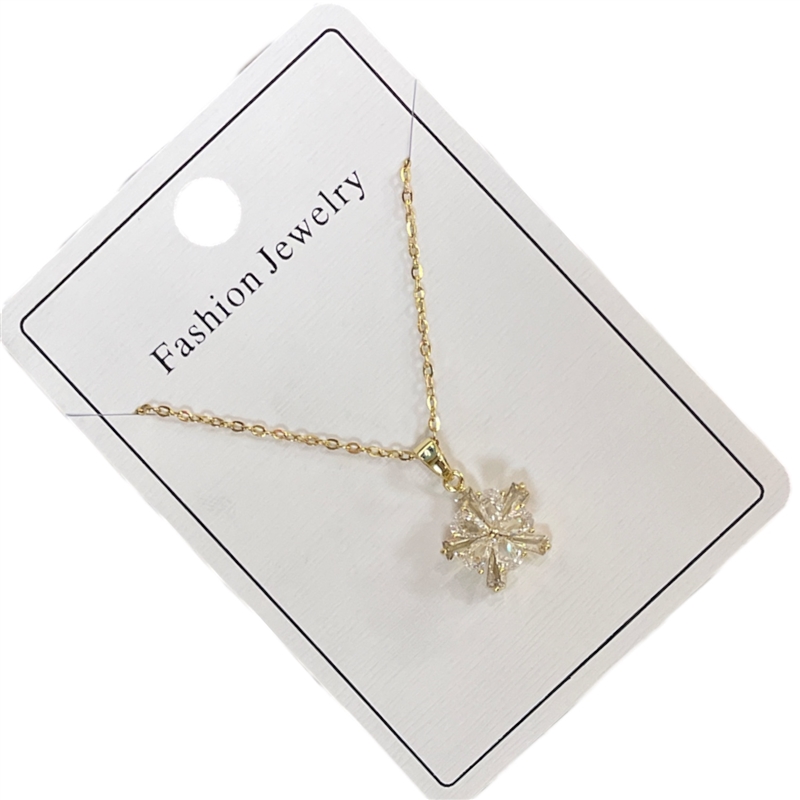 SS295  GOLD STAR FLOWER STUD NECKLACE
