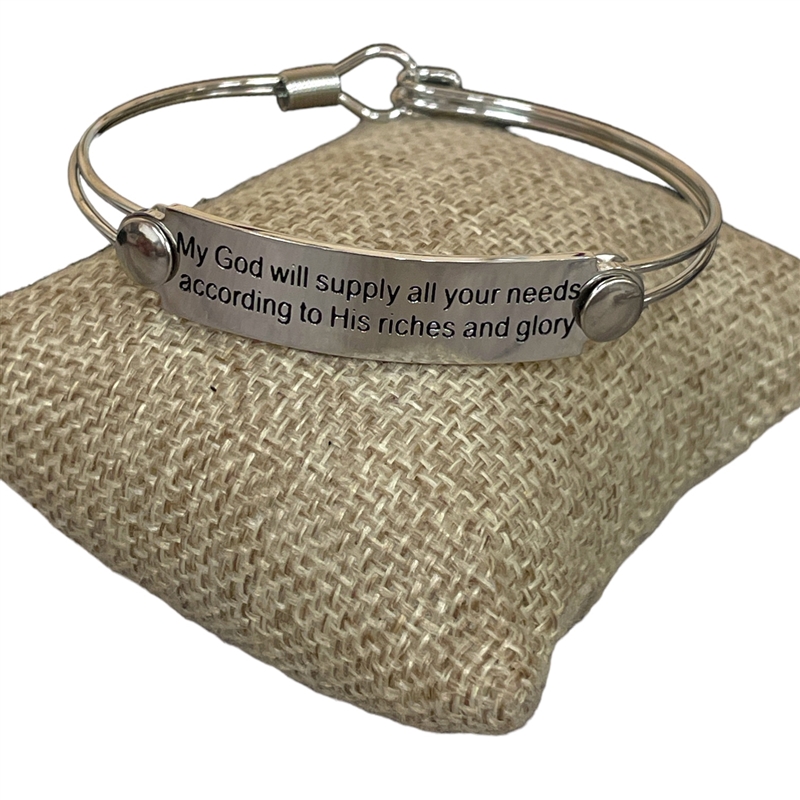 SST28  ''MY GOD WILL SUPPLY ALL YOU NEEDS  '' STAINLESS STEEL BRACELET